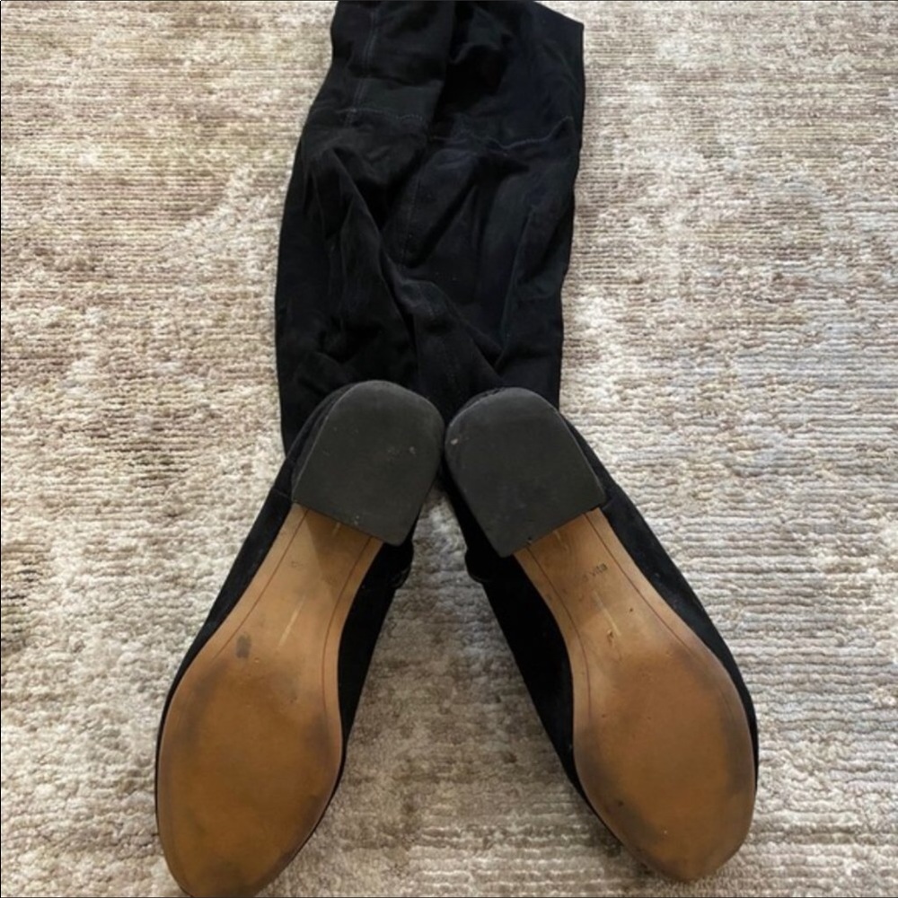 Dolce Vita Black Suede Over The Knee Boots, Size 8 - Picture 5 of 12